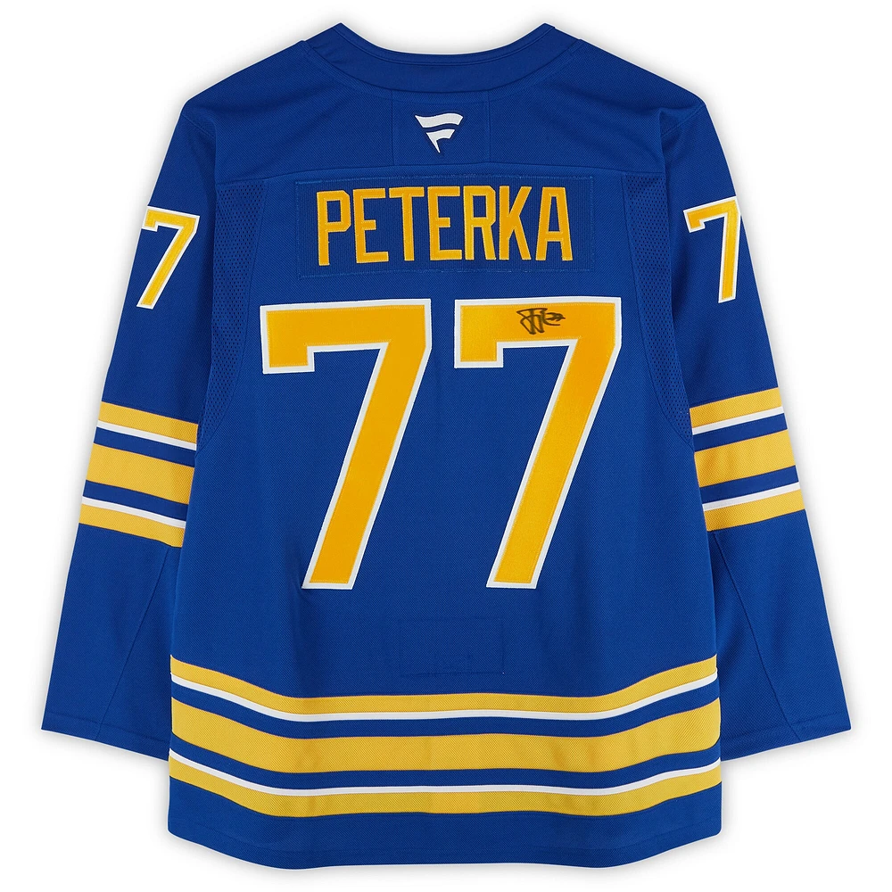 JJ Peterka Buffalo Sabres Autographed Royal Fanatics Premium Jersey