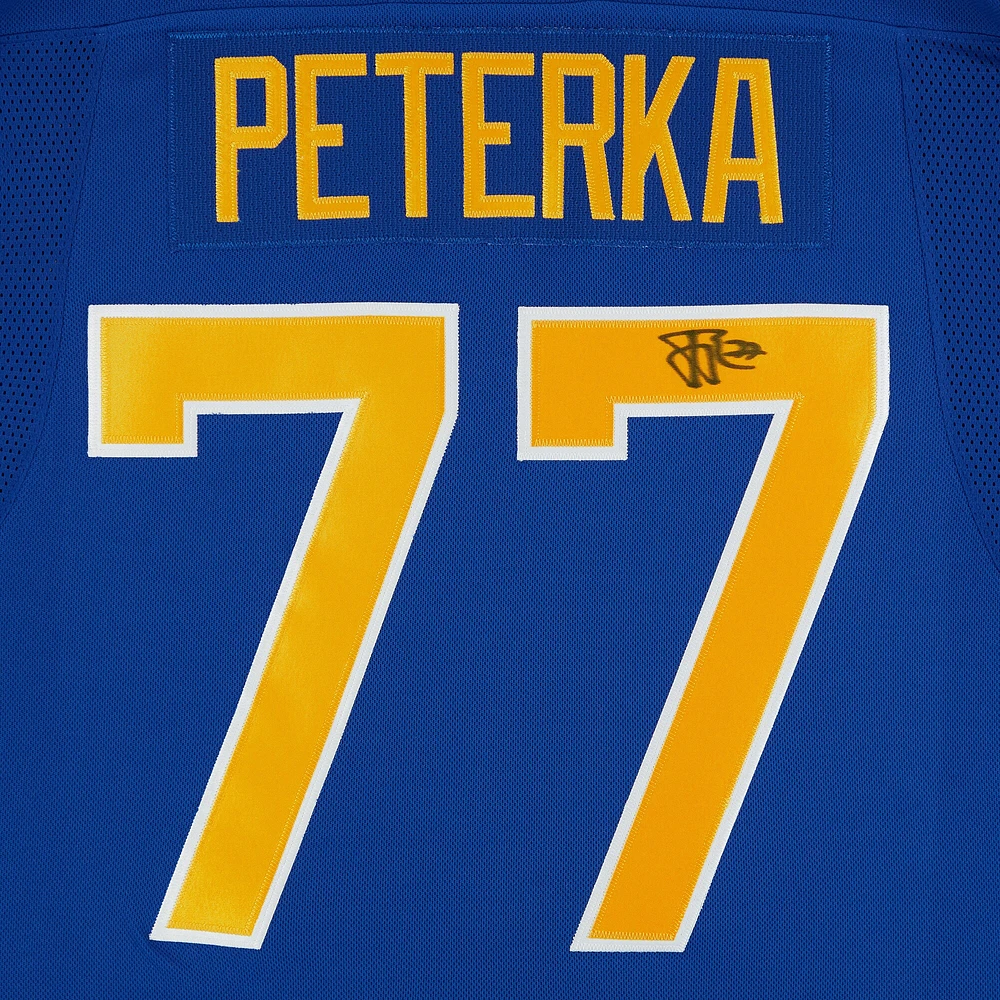 JJ Peterka Buffalo Sabres Autographed Royal Fanatics Premium Jersey