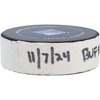 Jordan Greenway Buffalo Sabres Game-Used Goal Puck from November 7, 2024 vs. New York Rangers 