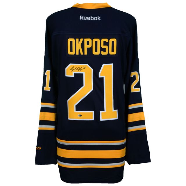 Kyle Okposo Buffalo Sabres Dédicacé Navy Reebok Premier Jersey