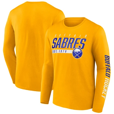 T-shirt à manches longues Fanatics Gold Buffalo Sabres pour hommes