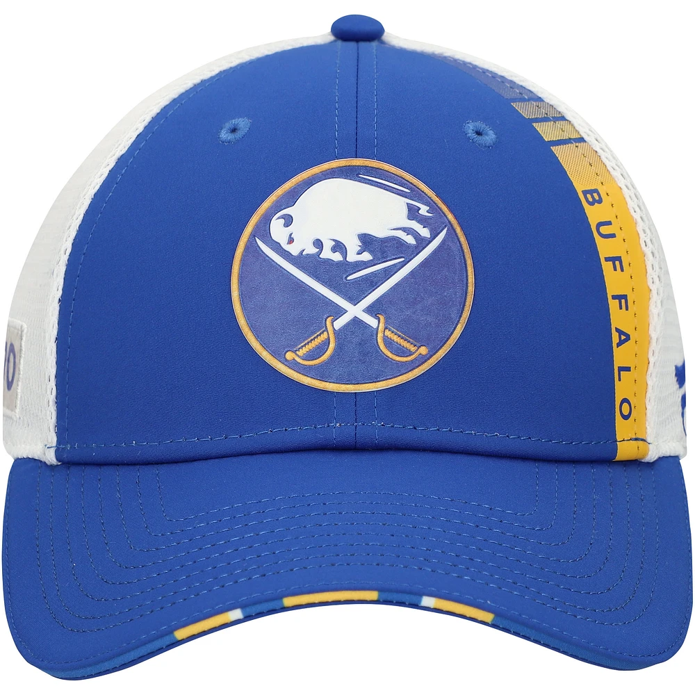 Men's Fanatics  Royal/White Buffalo Sabres Authentic Pro Draft Adjustable Trucker Hat