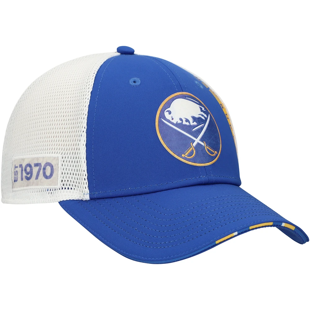 Men's Fanatics  Royal/White Buffalo Sabres Authentic Pro Draft Adjustable Trucker Hat