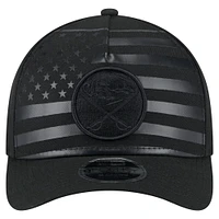 Men's New Era  Black Buffalo Sabres Game Day Stealth Flag 9FORTY A-Frame Adjustable Hat