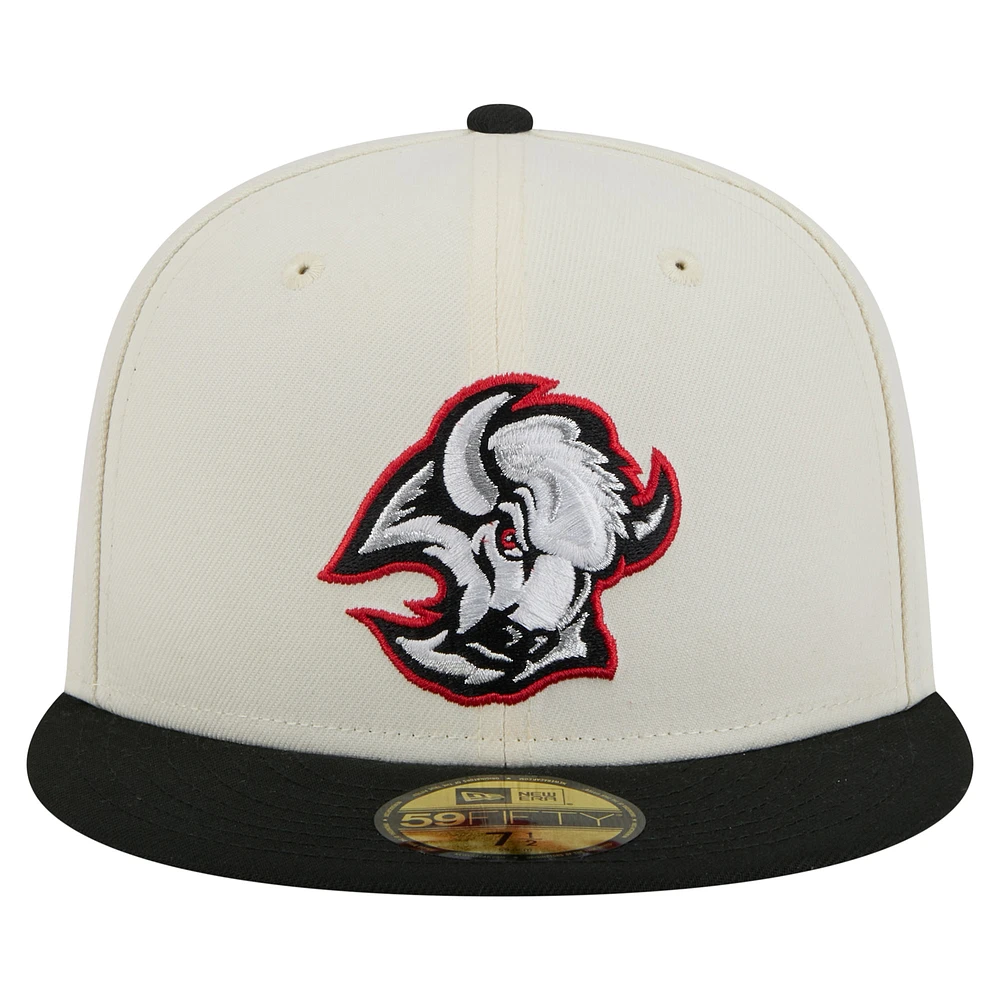 Men's New Era  White Buffalo Sabres Chrome Two-Toned 59FIFTY Fitted Hat