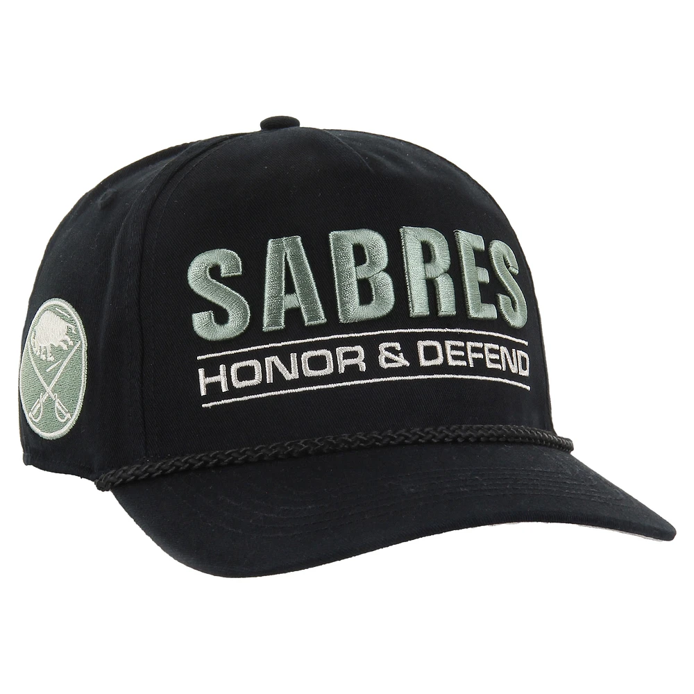 Men's '47 Black Buffalo Sabres OHT Military Appreciation Homeland Honor and Defend Hitch Adjustable Hat