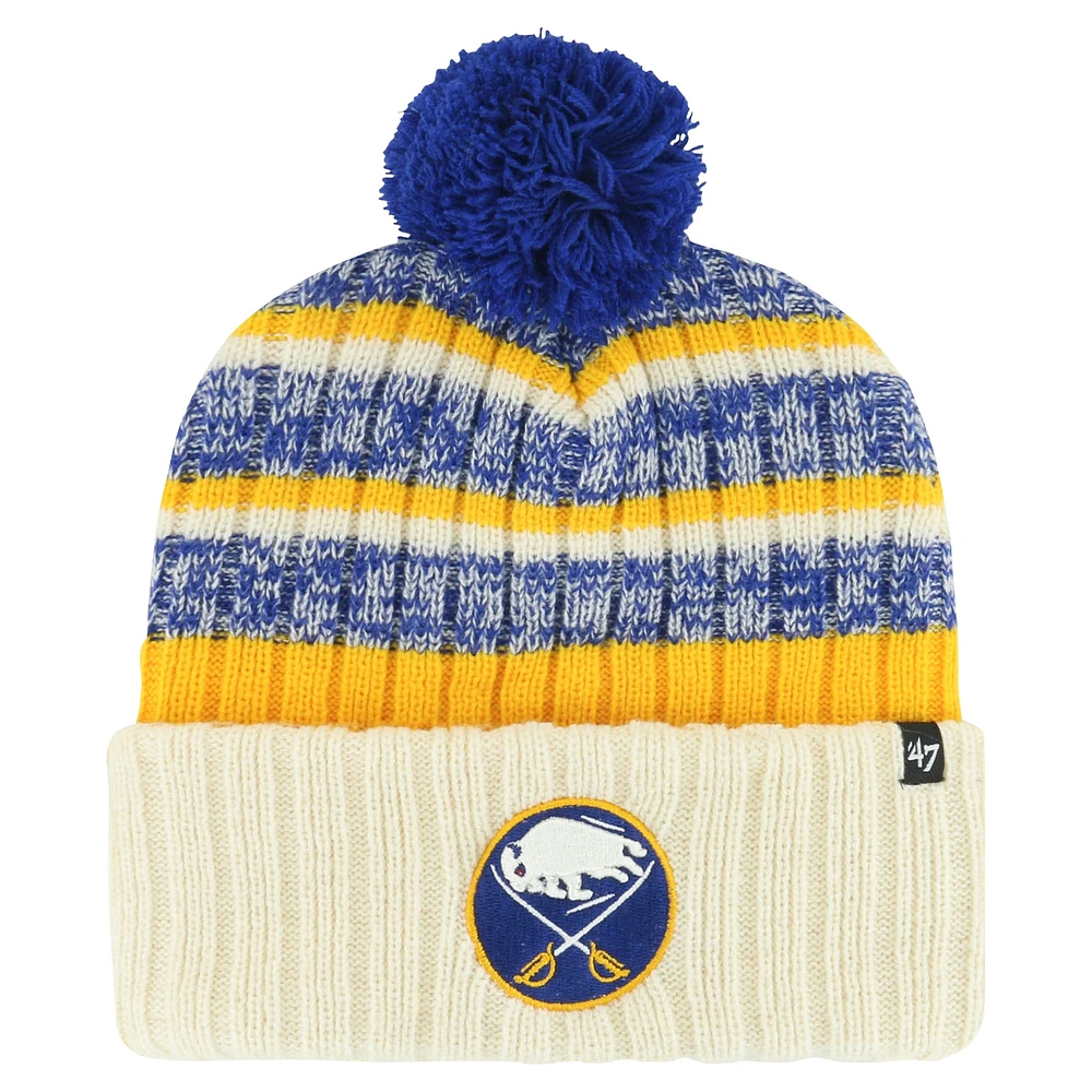 Bonnet en tricot à revers Tavern '47 crème Buffalo Sabres pour hommes avec pompon