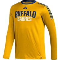 Men's adidas Gold Buffalo Sabres AEROREADY® Long Sleeve T-Shirt