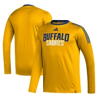 Men's adidas Gold Buffalo Sabres AEROREADY® Long Sleeve T-Shirt