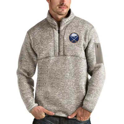 Buffalo Sabres Antigua Team Fortune Half-Zip Pullover Jacket - Oatmeal