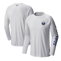 T-shirt à manches longues Columbia White Buffalo Sabres Terminal Tackle Omni-Shade Raglan pour hommes