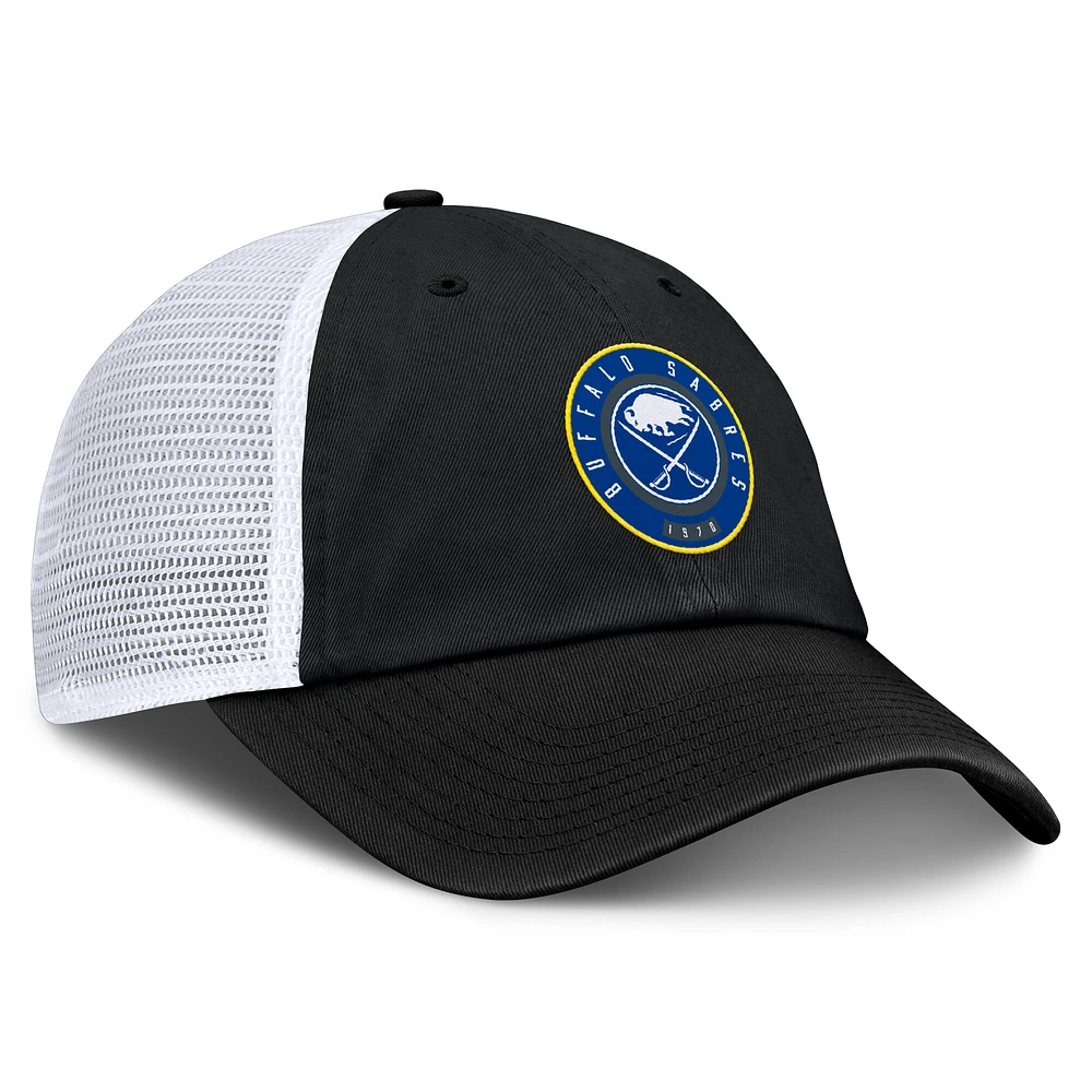 Men's Fanatics  Black/White Buffalo Sabres Averie Trucker Adjustable Hat