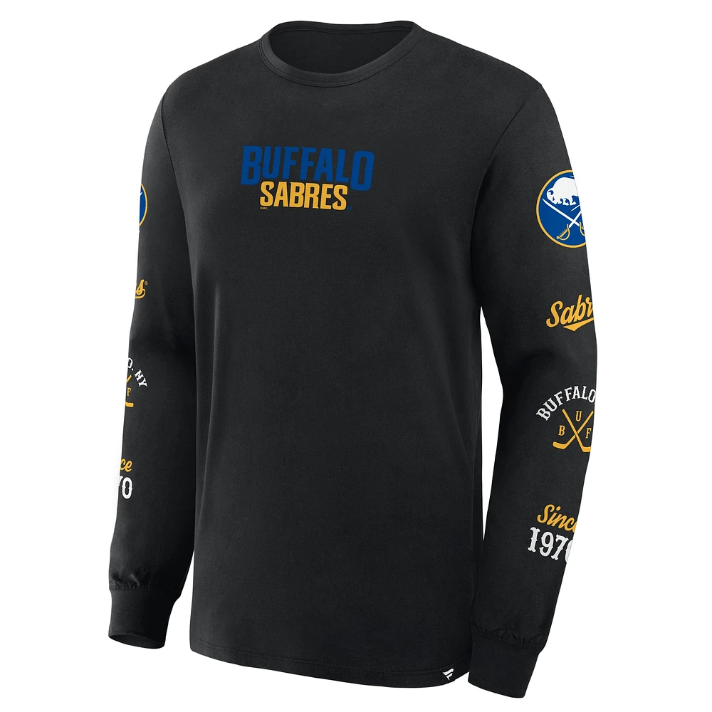 Men's Fanatics Black Buffalo Sabres Boxed Legacy Long Sleeve T-Shirt