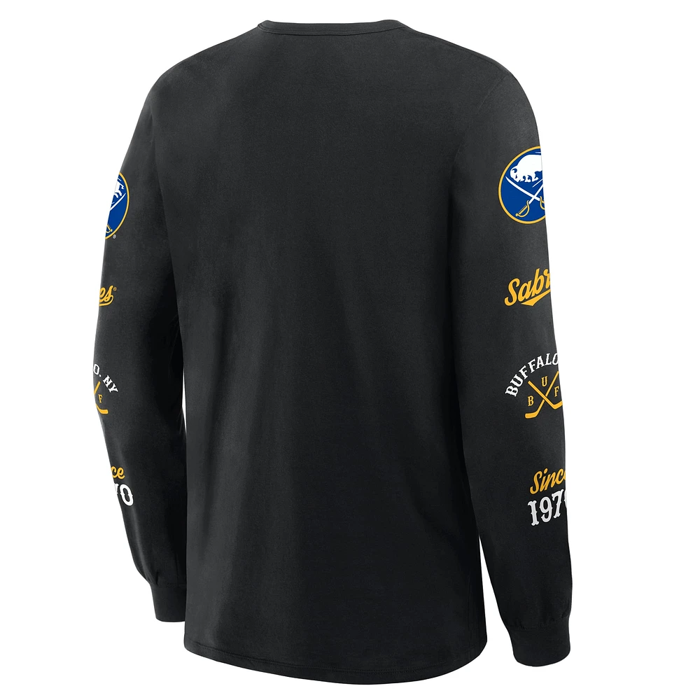 Men's Fanatics Black Buffalo Sabres Boxed Legacy Long Sleeve T-Shirt