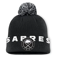 Men's Fanatics Black Buffalo Sabres High Stick Cuffed Knit Hat with Pom