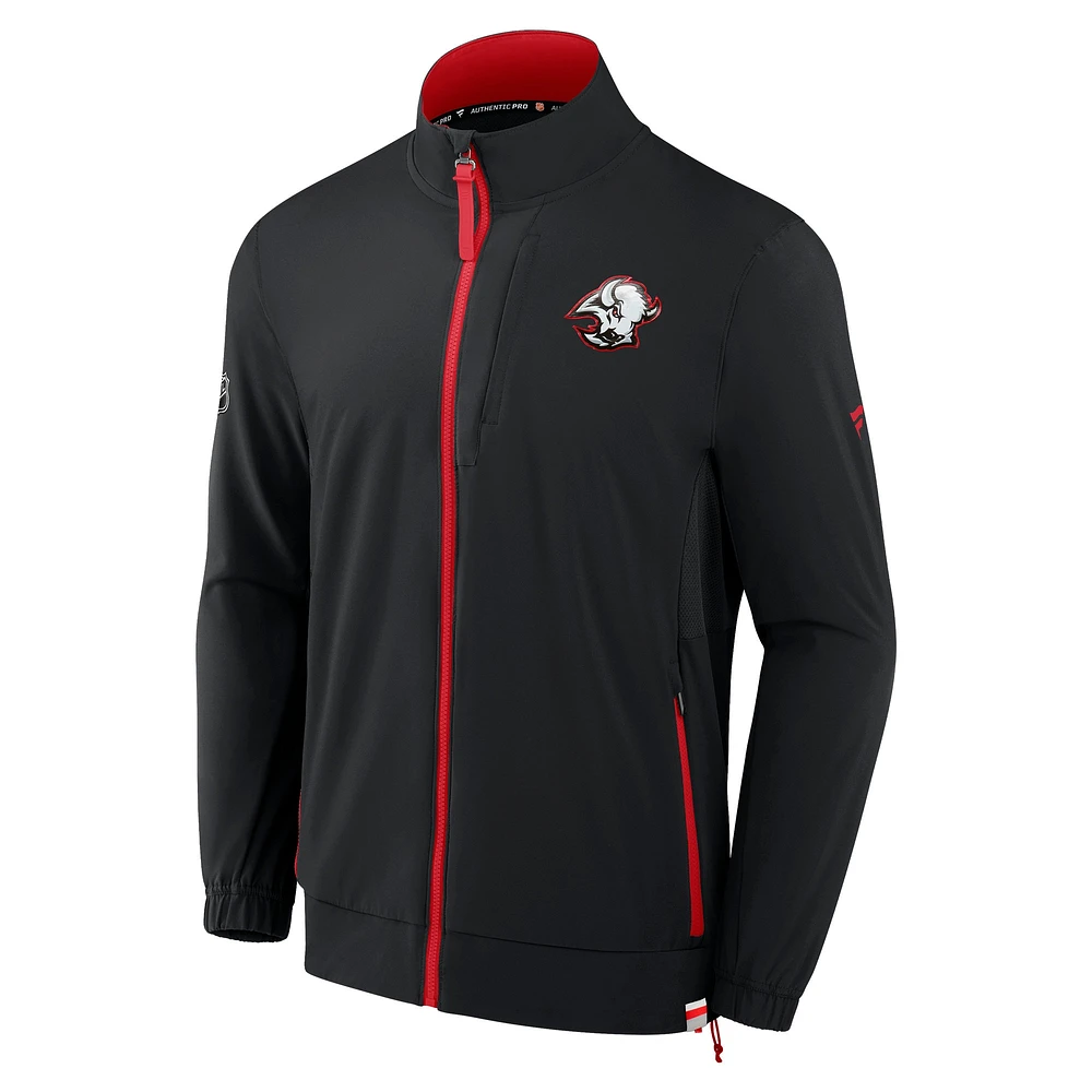 Men's Fanatics Black Buffalo Sabres Woven Rink Full-Zip Jacket