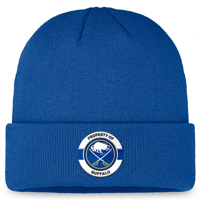 Bonnet en tricot à revers authentique Pro Training Camp Fanatics Blue Buffalo Sabres pour hommes