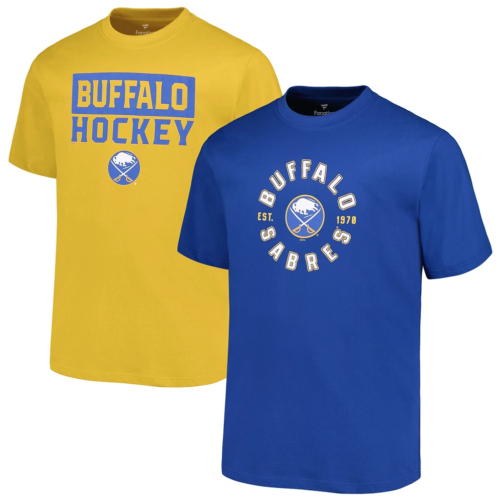 Ensemble de 2 t-shirts Fanatics Buffalo Sabres Big & Tall pour hommes