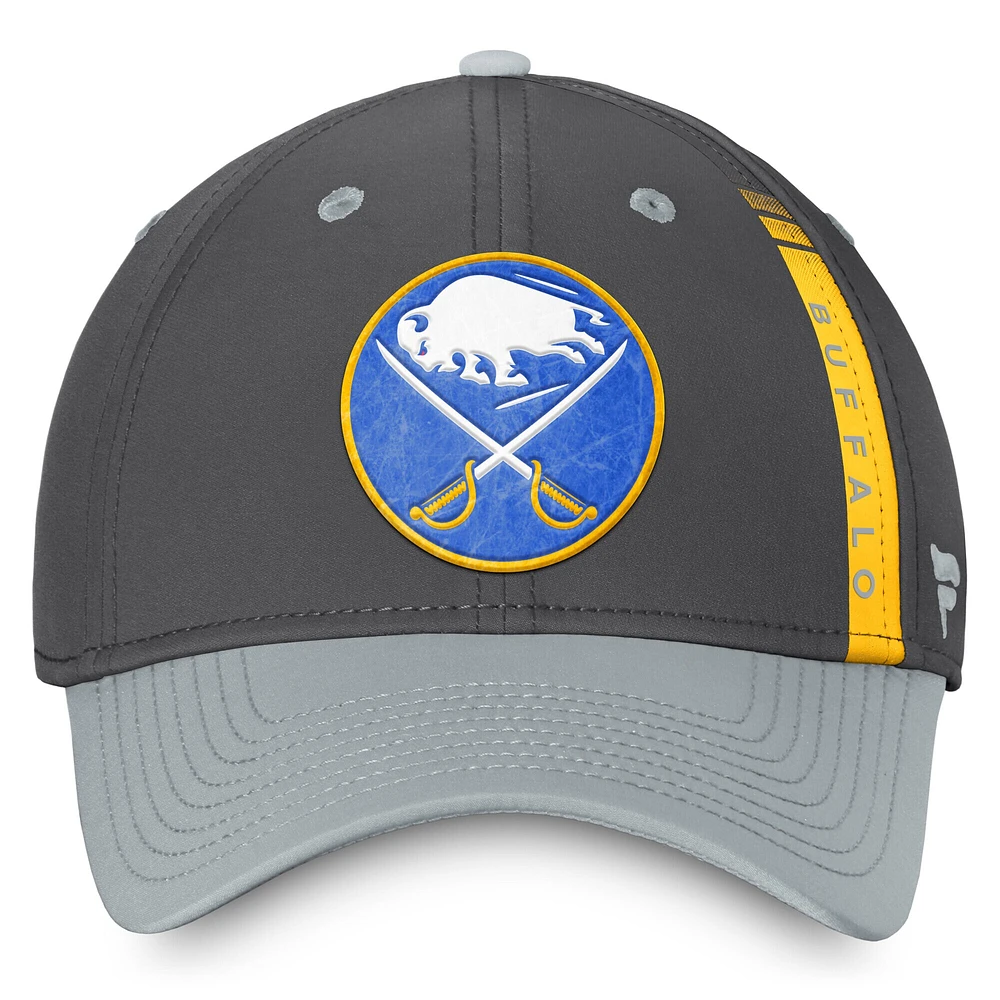 Casquette Flex authentique Pro Training Camp de Buffalo Sabres Fanatics pour homme, couleur anthracite