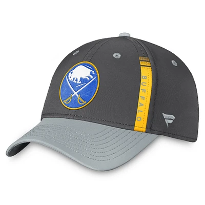 Casquette Flex authentique Pro Training Camp de Buffalo Sabres Fanatics pour homme, couleur anthracite