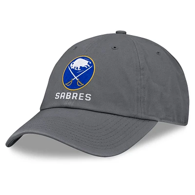 Casquette ajustable délavée pour hommes Fanatics Charcoal Buffalo Sabres