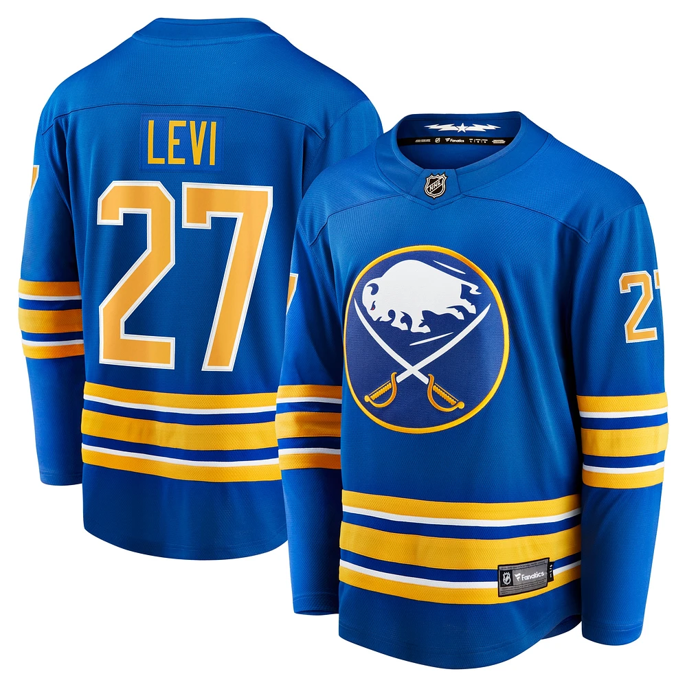 Men's Fanatics Devon Levi Royal Buffalo Sabres Home Breakaway Jersey