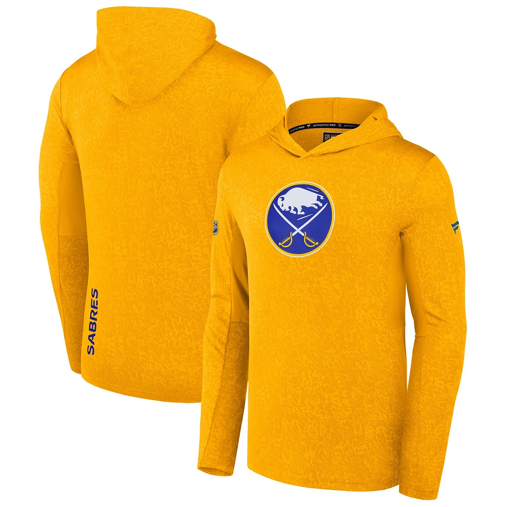 Men's Fanatics Gold Buffalo Sabres Authentic Pro Lightweight Pullover Hoodie