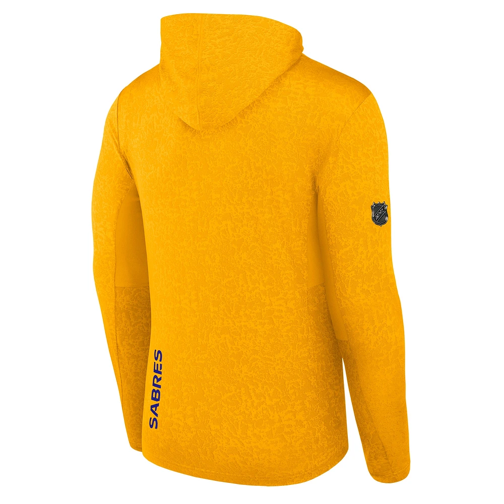 Men's Fanatics Gold Buffalo Sabres Authentic Pro Lightweight Pullover Hoodie