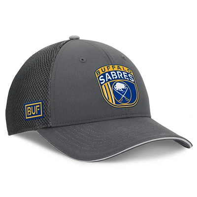 Men's Fanatics Gray Buffalo Sabres Authentic Pro Home Ice Trucker Adjustable Hat