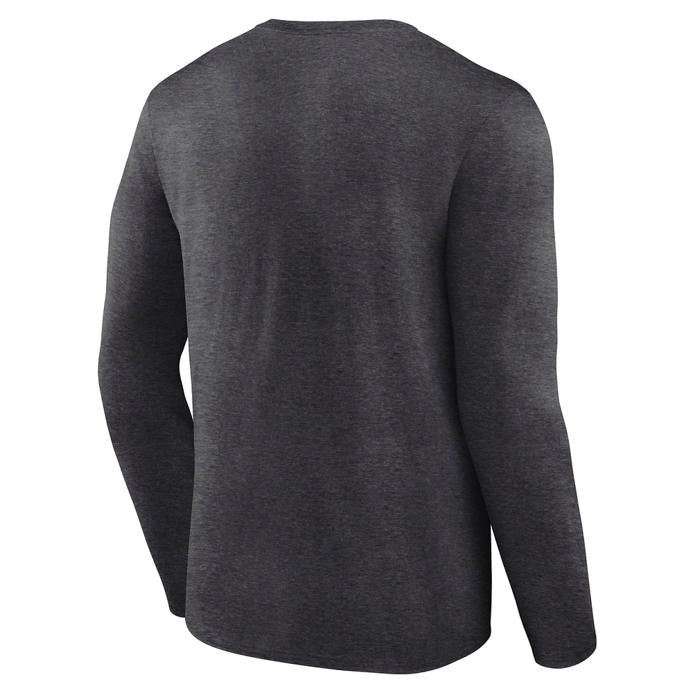 Men's Fanatics  Heather Charcoal Buffalo Sabres Authentic Pro Core Primary Long Sleeve T-Shirt