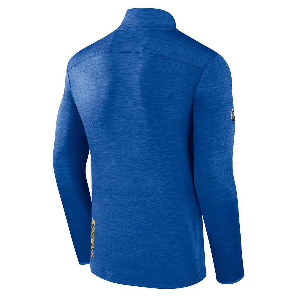 Men's Fanatics  Heather Royal Buffalo Sabres Authentic Pro Lightweight Quarter-Zip Pullover