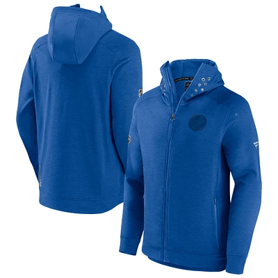 Veste à capuche entièrement zippée Fanatics Heather Royal Buffalo Sabres Authentic Pro Road Tech pour hommes