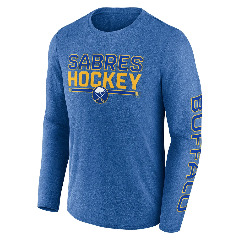 Men's Fanatics Heather Royal Buffalo Sabres Sweep Iconic Synthetic Long Sleeve T-Shirt