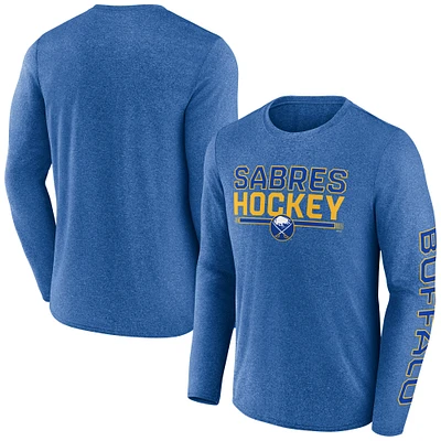Men's Fanatics Heather Royal Buffalo Sabres Sweep Iconic Synthetic Long Sleeve T-Shirt