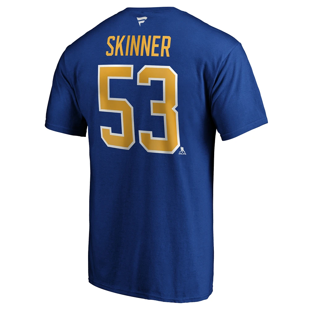 Men's Fanatics Jeff Skinner Royal Buffalo Sabres Authentic Stack Name & Number T-Shirt