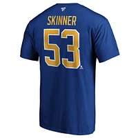 Fanatics pour hommes Jeff Skinner Royal Buffalo Sabres Authentic Stack Name & Number T-shirt