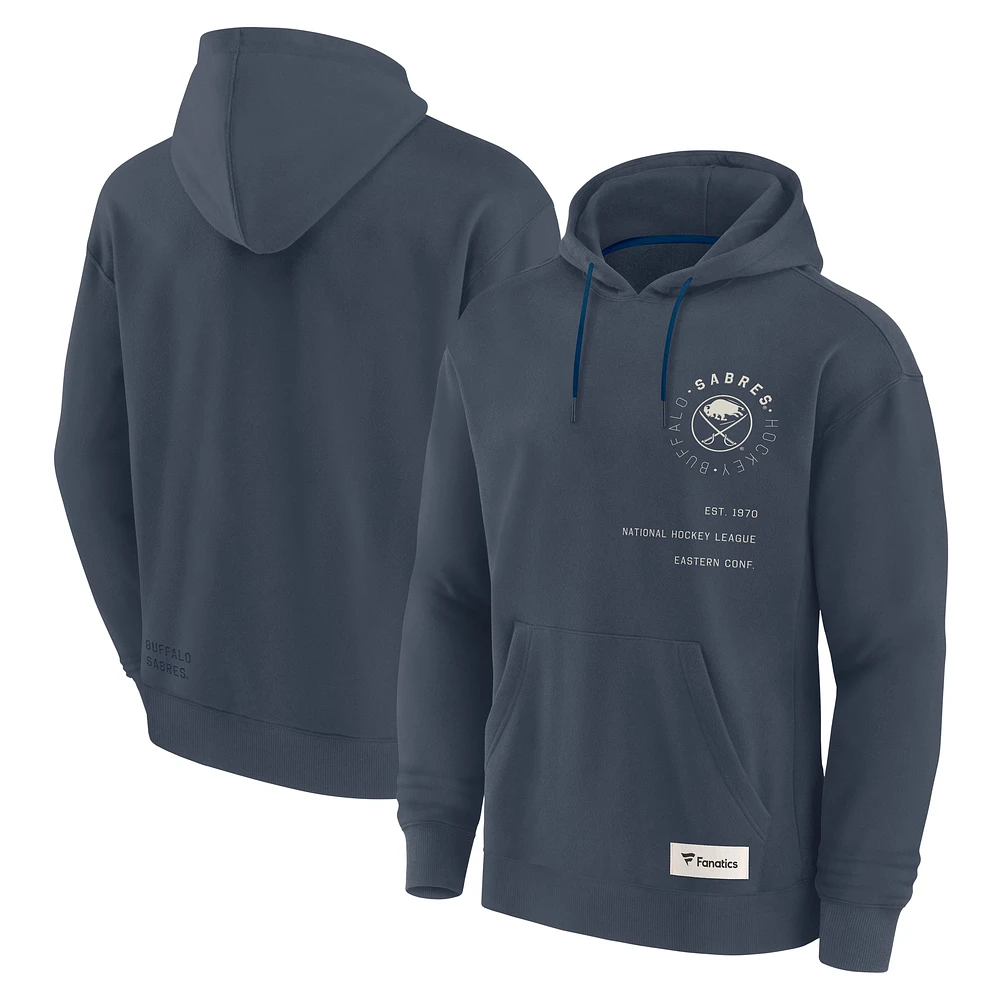 Men's Fanatics Navy Buffalo Sabres Future Ground Info Pullover Hoodie