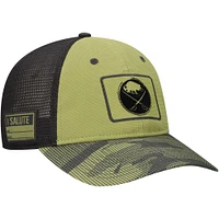 Men's Fanatics  Olive Buffalo Sabres Military Appreciation Trucker Adjustable Hat