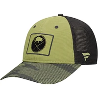 Men's Fanatics  Olive Buffalo Sabres Military Appreciation Trucker Adjustable Hat