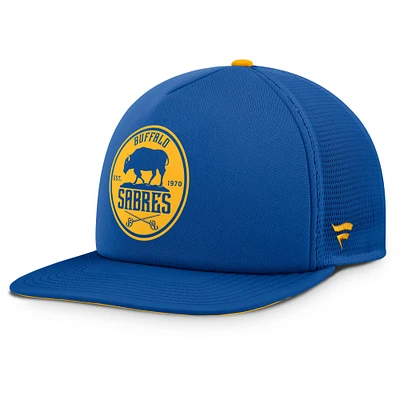 Men's Fanatics Royal/Gold Buffalo Sabres Authentic Pro Hometown Rink Foam Trucker Snapback Hat