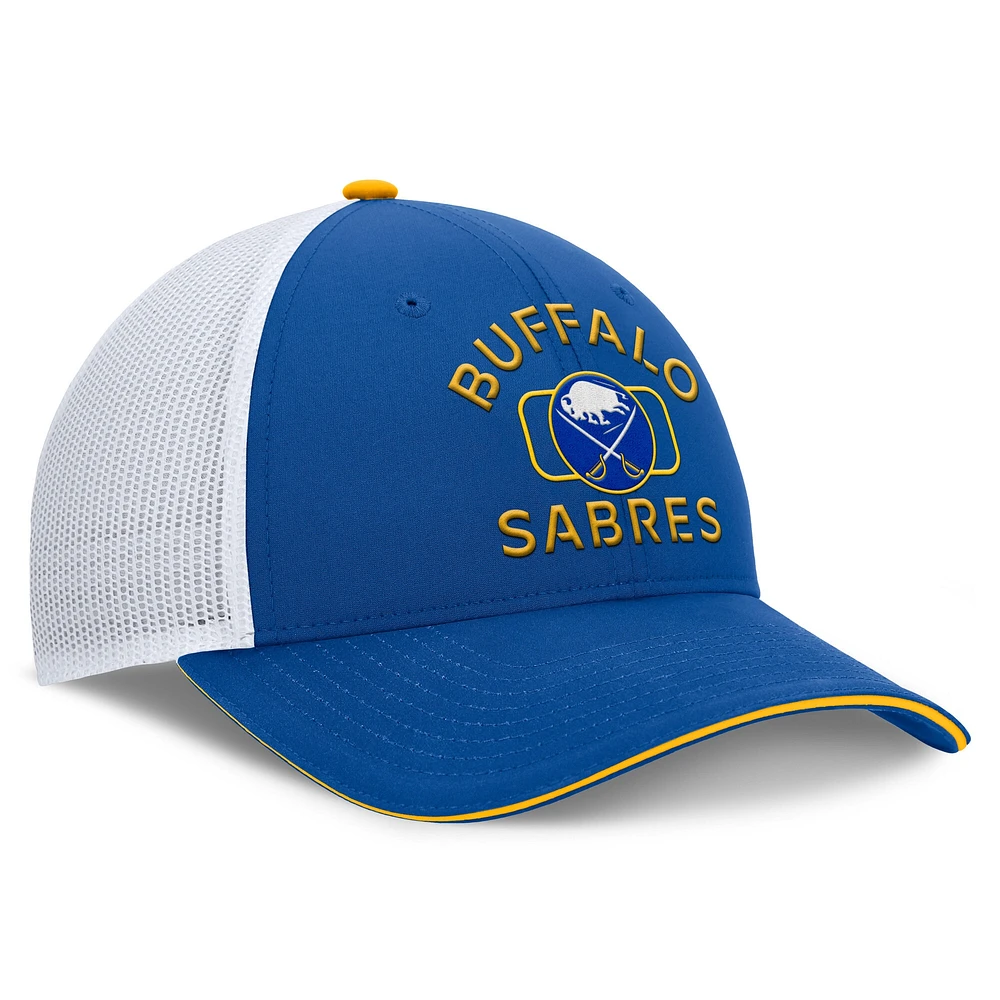 Casquette de camionneur authentique Pro Rink Fanatics Royal/White Buffalo Sabres pour hommes