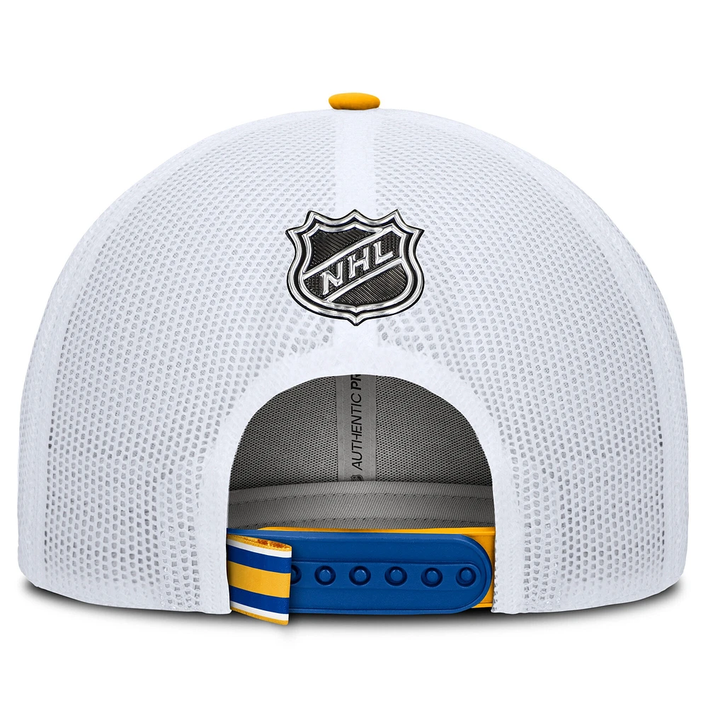 Casquette de camionneur authentique Pro Rink Fanatics Royal/White Buffalo Sabres pour hommes