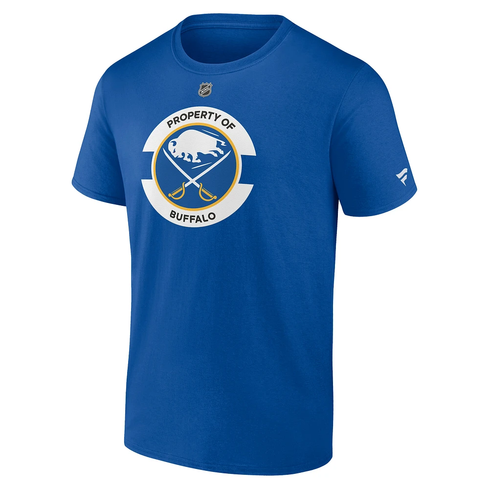 T-shirt secondaire authentique Pro Core Fanatics Royal Buffalo Sabres pour hommes