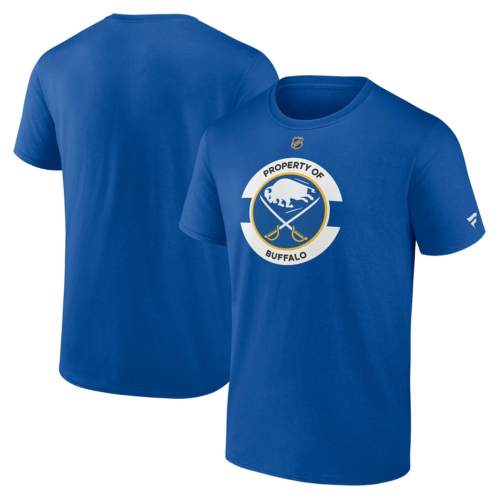 T-shirt secondaire authentique Pro Core Fanatics Royal Buffalo Sabres pour hommes