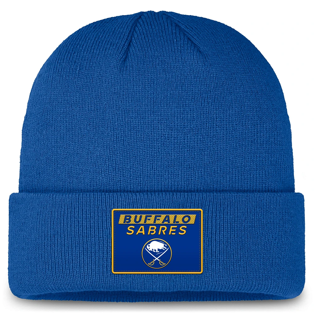 Bonnet en tricot à revers authentique Fanatics Royal Buffalo Sabres pour hommes