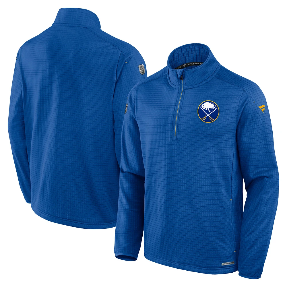 Veste à glissière quart de tour authentique Pro Rink Fanatics Royal Buffalo Sabres pour hommes