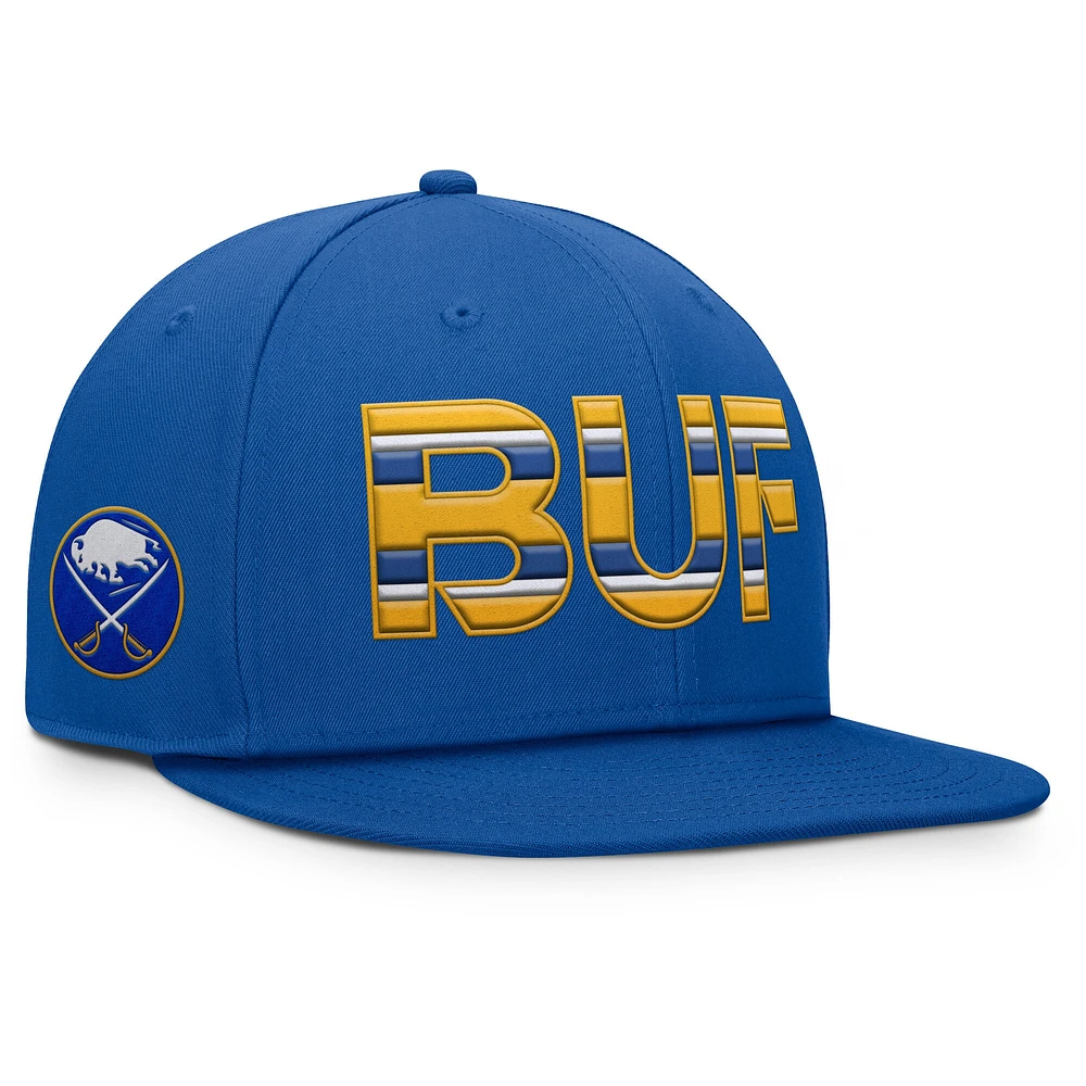 Casquette Snapback authentique Pro Rink Fanatics Royal Buffalo Sabres pour hommes