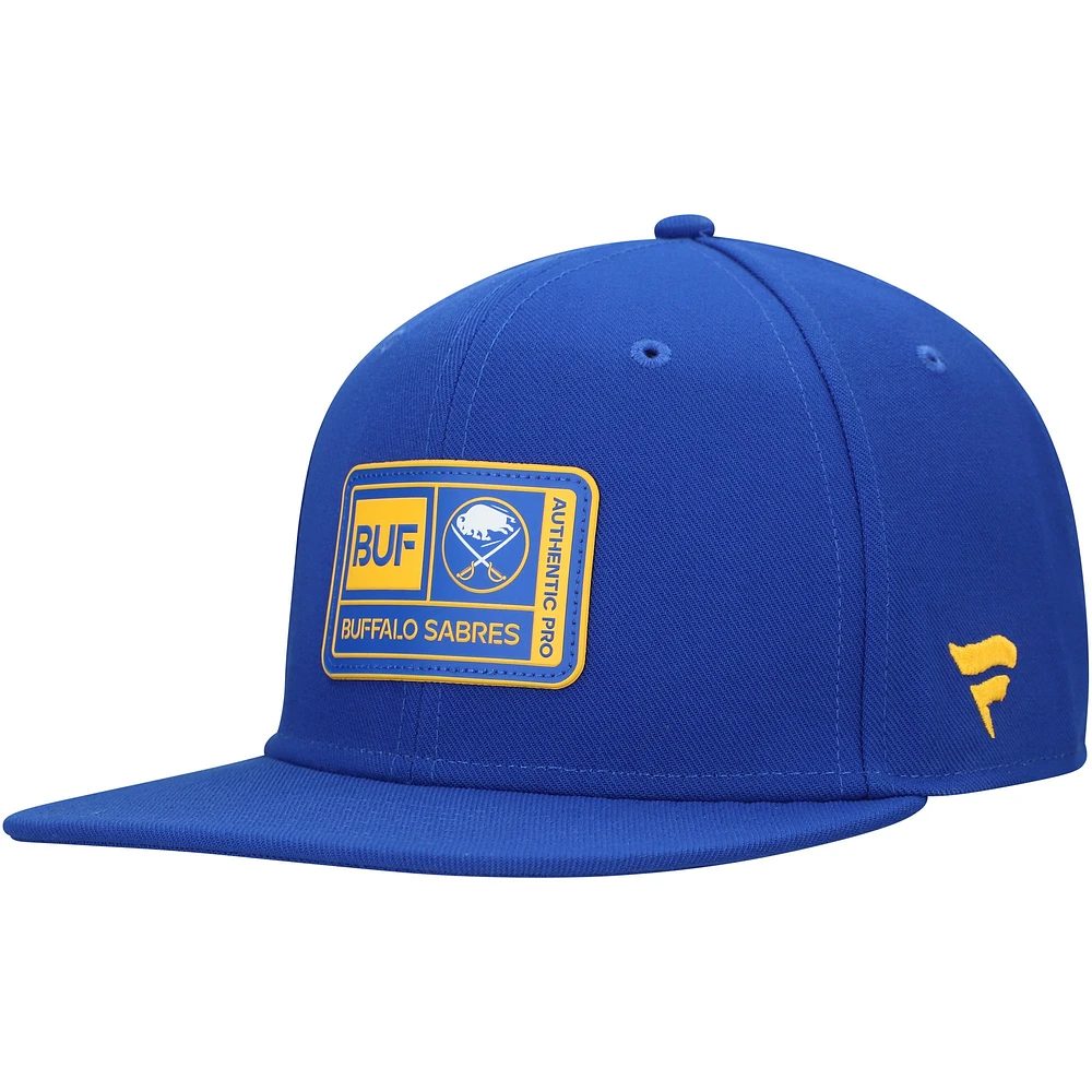Casquette Snapback authentique pour camp d'entraînement Fanatics Royal Buffalo Sabres pour hommes