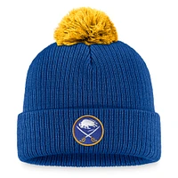 Bonnet en tricot à revers de l'équipe Fanatics Royal Buffalo Sabres pour hommes avec pompon