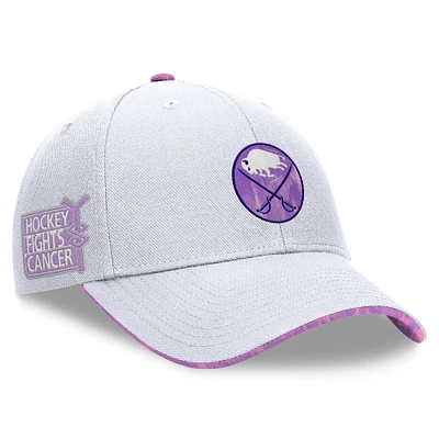 Casquette ajustable authentique Pro Hockey Fights Cancer des Sabres de Buffalo blancs Fanatics pour hommes